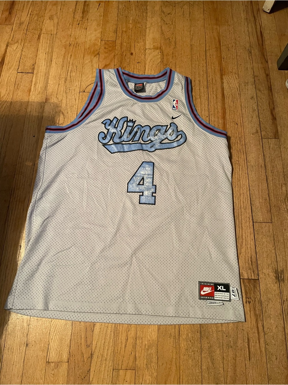 Nike Kings #4 Light Gray Basketball Jersey with Blue Accents